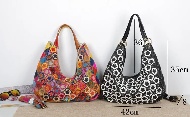 Новинка Arival Bohemia натуральная кожа женские сумки модные цветочные сумки дамские сумочки Хобо