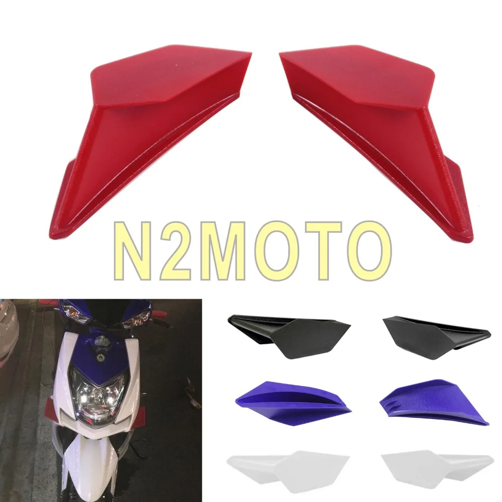 

A Pair Universal Motorcycle Scooter Dynamic Wing Kit Red Black Winglet With Sticker for Honda Suzuki Yamaha Kawasaki BMW