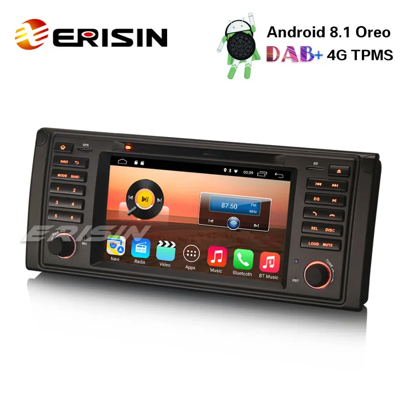 Erisin ES3339B 1 гама 7 дюймов машинный DVD плеер Android 8 автомобиль радио DAB + 4G gps для BMW