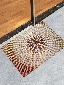 

Creative 3D Printed Straw Weave Pattern Carpet for Living Room Polyester Area Rug Toilet Bedroom kitchen Door Floor Bath Mats