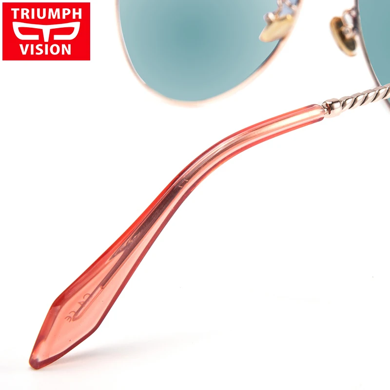 Женские зеркальные очки TRIUMPH VISION спиральные розовые солнцезащитные с