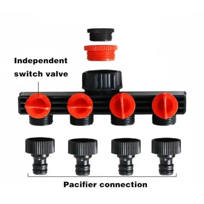 4 Way водопровод сплиттер сельскохозяйственных коснитесь разъем домашний сад шланг капельного орошения разъемы DC112