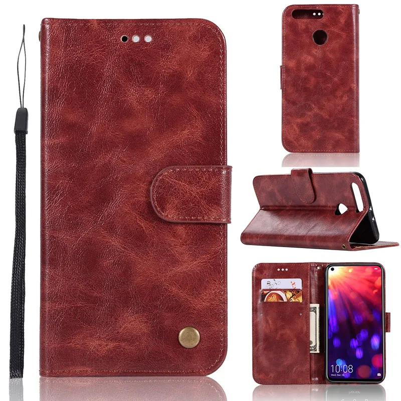 Чехол в стиле ретро для Huawei Honor V20 V10 V9 10 9 Lite 8X 8C 8A кожаный чехол бумажник флип 8 7 6X 9i