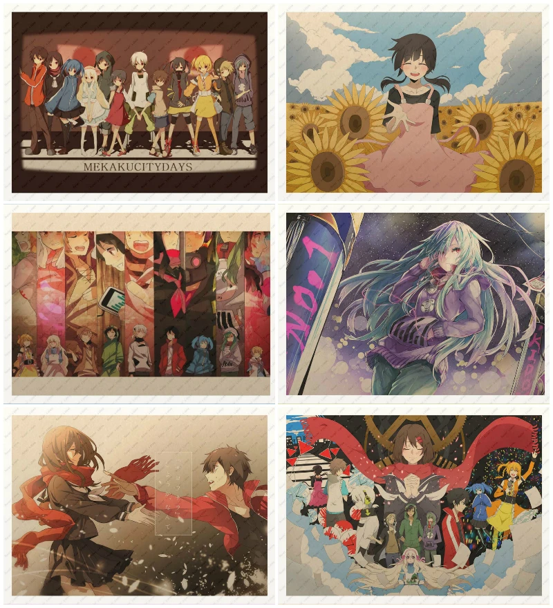 

Kagerou Project Yellow kraft poster Poster wall sticker Japanese Anime Poster Decorative paintings
