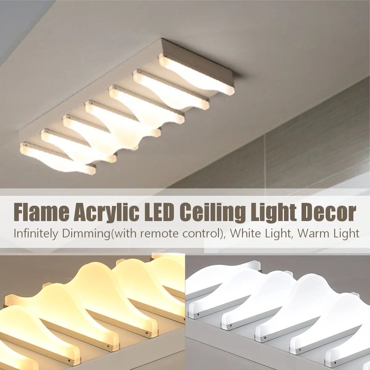 

Remote Control Acrylic LED Ceiling Light Lamp Dimmable Indoor Lighting Fixture Hallway Bedroom Home Decoration 18W 220V