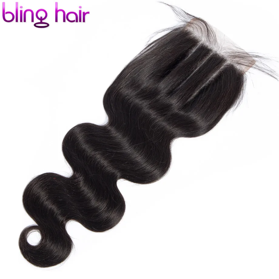 Bling Hair 6x6, бразильские волнистые волосы,, Remy, человеческие волосы, без волос, средний/три части, натуральный цвет