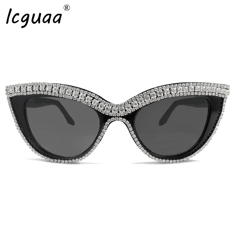 

Cat Eye Luxury Sunglasses women 2019 UV400 Mens Diamond Sun Glasses Crystal Ladies Girls Sunglass Bling Shades Oculos de sol
