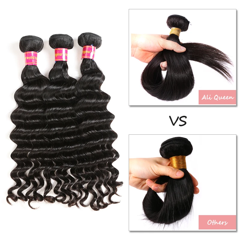 Ali Queen Hair Products 10 шт. в партии бразильские натуральные волнистые 100% человеческие