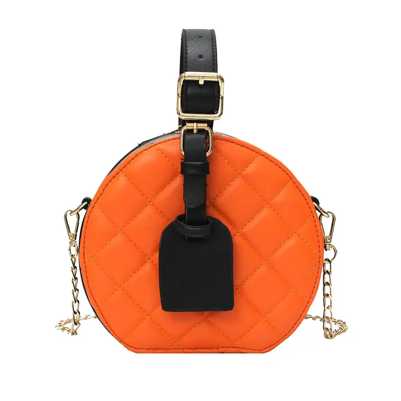 

Female 2019 new style rhomboid single shoulder bag fashion hand-held small round bag 100-link chain sidesman bag handbag#0068