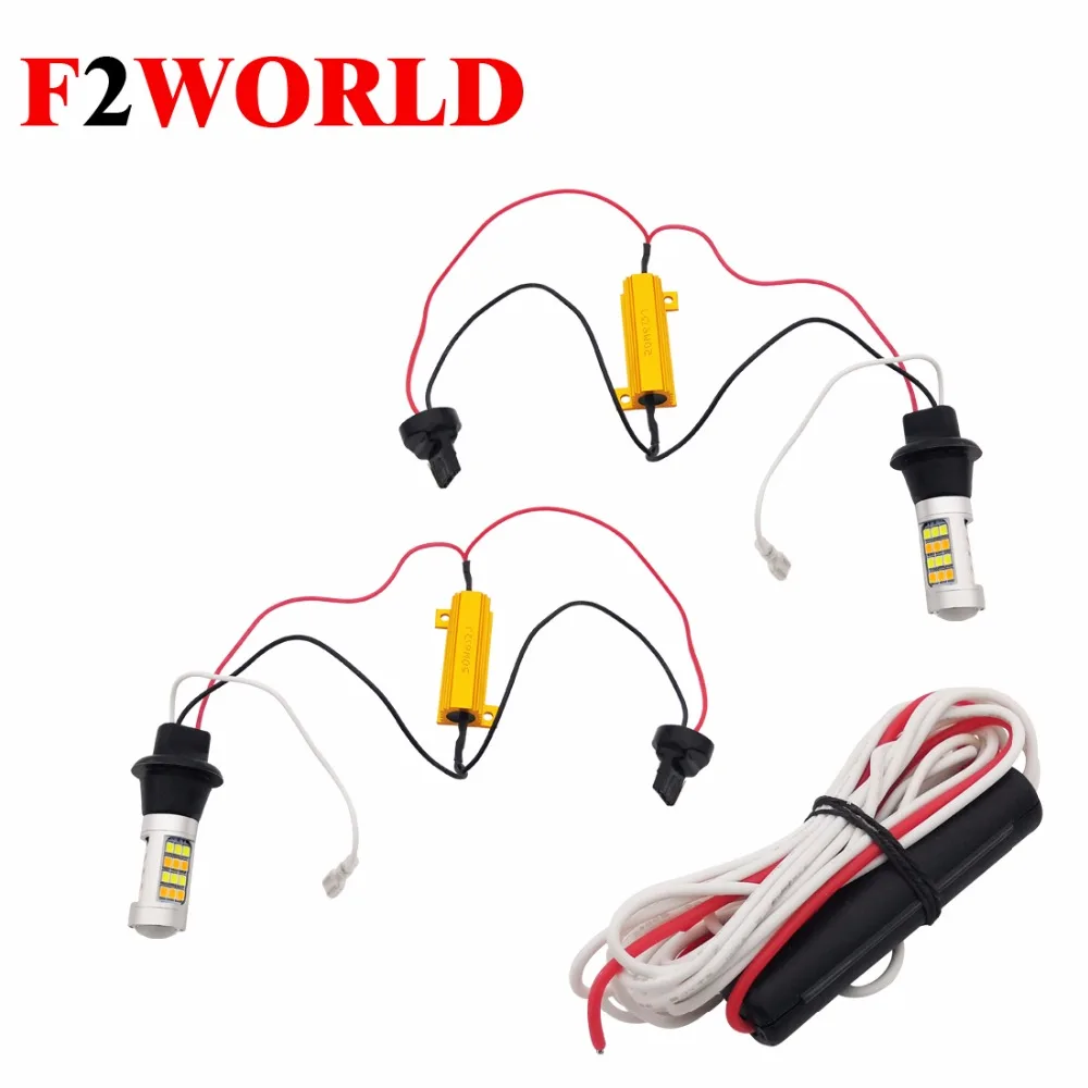 2 шт. 7440 1156 7000k 8000k smd2835 42 led BA15S 12v двойной цветной Автомобильная Поворотная