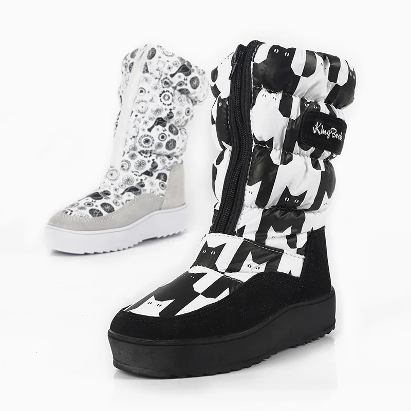 

Owl Design Long Winter Boots Down Lining Platform Slip-resistant Kids Boots Size 30-35 Snowshoes Botas Girls Cartoon Snow Boots