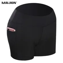 Высокая стрейч Для женщин Йога шорты с карманом бесшовные пуш-ап Спортивные укороченные штаны леггинсы Спортзал Фитнес Бег Спортивные шорты колготки