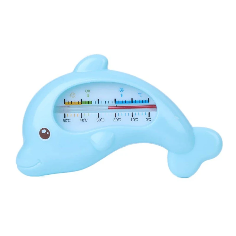 Горячий термометр для новорожденных мальчиков и девочек, новые модные плавающие термометры для ванной комнаты с изображением дельфина - Цвет: Синий