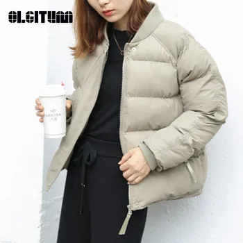 

New 2020 Autumn and Winter Fur Collar Women Coat Female Loose Thick Cotton Jacket BF Harajuku Bread Coat