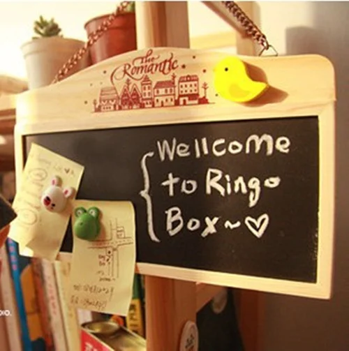 

2 set/Lot Mini wall mount black board Wooden blackboard and whiteboard Small chalkboard Zakka home deco school supplies 6520
