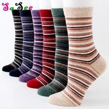 6 пар шерстяных носков толстые теплые женские хлопковые носки вязаные осенне-зимние мягкие удобные милые носки для девочек Забавный подарок Meias