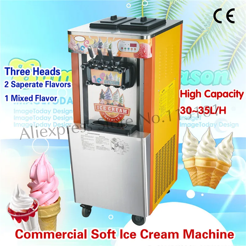 Floor Standing Soft Ice Cream Machine Sundae Maker Soft Serve Machine
