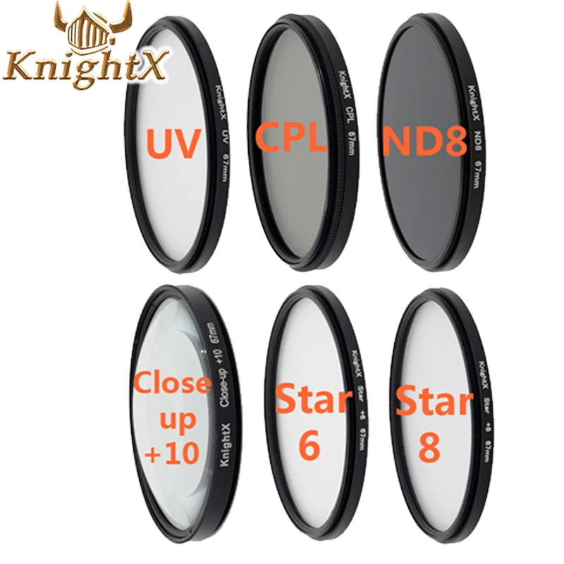 

KnightX nd filter 67mm star Lens ND cpl filter Kit set for nikon d3000 d3100 Canon mark 5d iii uv filter 58mm macro lens 55mm