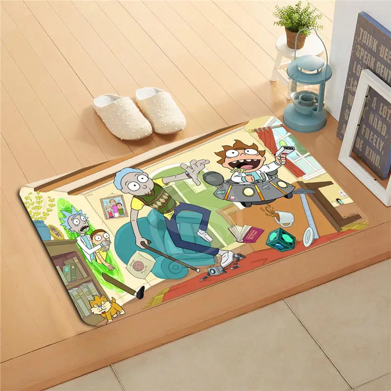 

po&p159 Custom Rick and Morty art Doormat Home Decor Door mat Floor Mat Bath Mats foot pad t-y718op159y