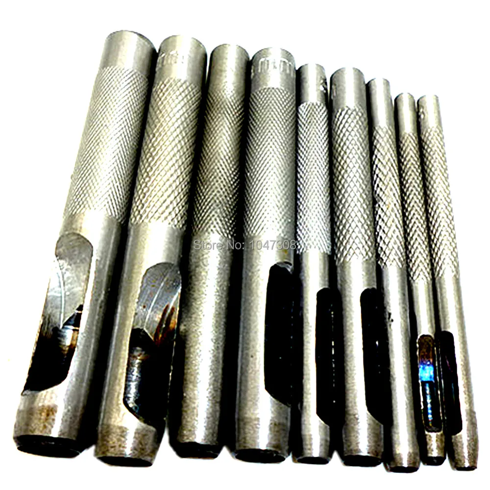 

9pcs Men Women Leather Belt Watch Gasket Hollow Hole Punch Cutter Tool 2.5-10mm Cuts Holes In Leather Plastic Rubber Gasket
