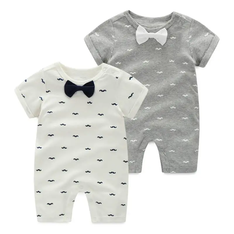 Fashion 2018 baby boy clothing tie style gentleman short sleeve baby rompers for summer baby boy Body Infantil Menino cute Beard