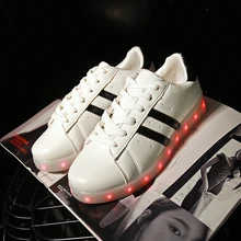 2017 New Arrival Led Shoe Men&couple Shoes With Light Quality Glow Usb Night Club Style Tenis De Led Simulation Zapatos Hombre