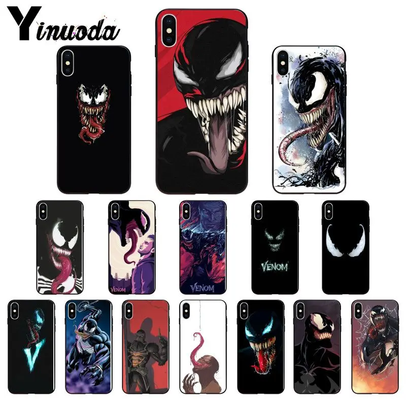 

Yinuoda venom Black Soft Shell Phone Cover for Apple iPhone 8 7 6 6S Plus X XS MAX 5 5S SE XR Mobile Cover