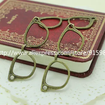 

Sweet Bell 20pcs Vintage Bronze Metal Alloy Glasses Frame Jewelry Connectors Jewelry Findings 19*54mm Jewelry Making Charms