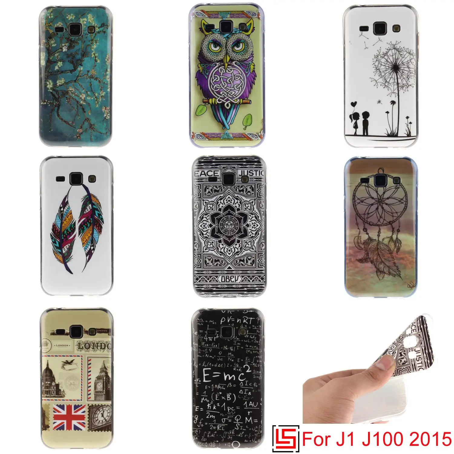 Cheap Ultra Thin TPU Silicone Soft Phone Cell Mobile Case shell capa Cover Bag Cove For Samsung Galaxy J1 2015 J 1 Owl Flower |