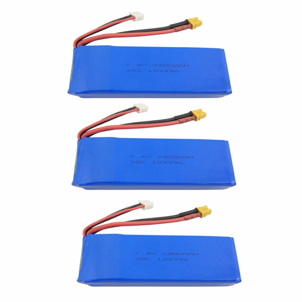 3PCS 7.4V 2300mAh Lithium Battery for MJX B6 B6W B6F B6FD B8 BUGS 6