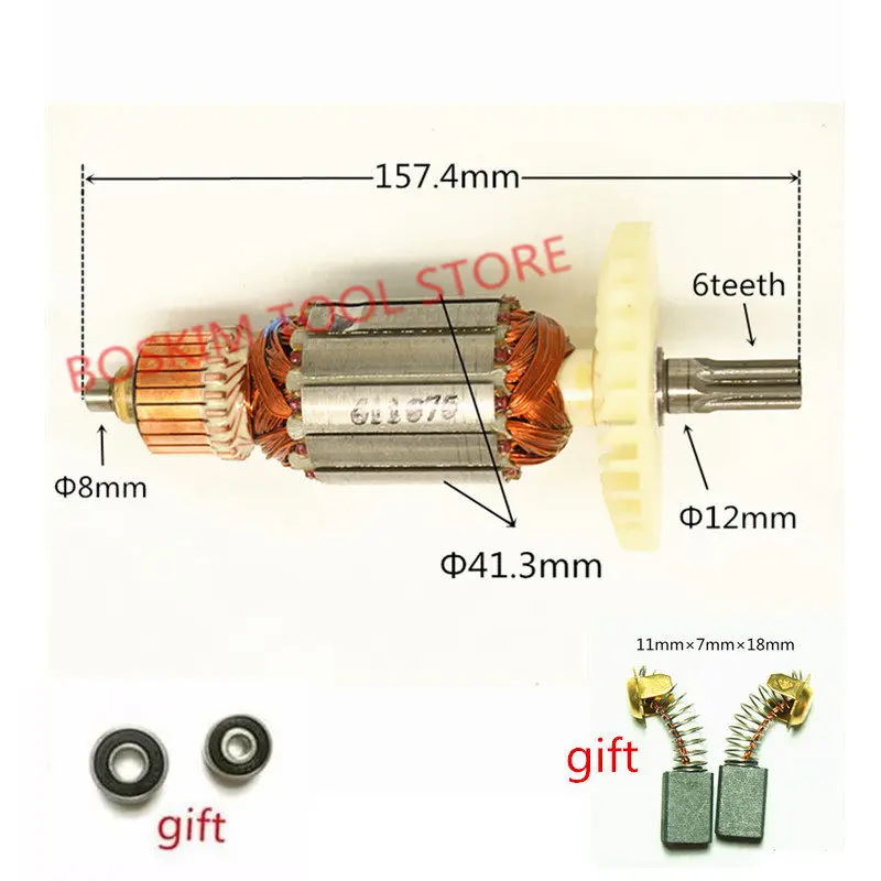 AC220-240V 6 teeth Rotor Motor Armature C213944E 360875E for HITACHI DH38MS DH38SS Eletric Drill Hammer Power Stone Machine AC220-240V 6 teeth Rotor Motor Armature C213944E 360875E for HITACHI DH38MS DH38SS Eletric Drill Hammer Power Stone Machine