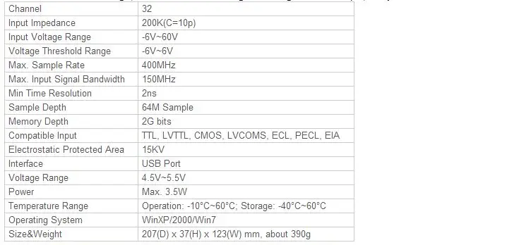 Hantek LA4032L ПК USB Виртуальный логический анализатор 32CH полоса пропускания 150 МГц LA-4032L в продаже Hantek 4032L