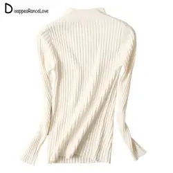 2019 корейский стиль Вязаный женский свитер Топы Femme осень для женщин пуловер с длинными рукавами водолазка свитеры для топы корректирующие