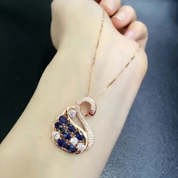 

2017 Collares Qi Xuan_Dark Blue Stone Fashion Pendant Necklace_Real Necklace_Quality Guaranteed_Manufacturer Directly Sales