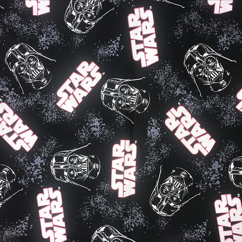 

Width 140cm Star War Fabric Black 100% Cotton Fabric Darth Vader Star War Print Fabric Patchwork Sewing Material Diy Clothing