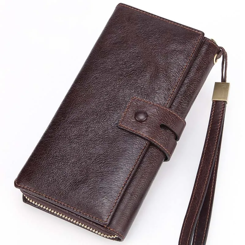 

Oil Wax Leather Men Long Wallet High Capacity Male Clutch 26 Card Slots Business Handbag Genuine Leather Man Long Purse 50