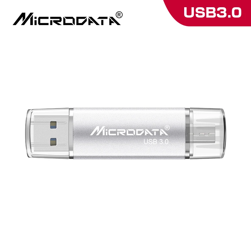 High Speed USB 3.0 OTG USB Flash Drive 128gb 64gb metal otg pendrive 32gb 16gb memoria usb stick U Disk flash drive for phone - Цвет: Серебристый