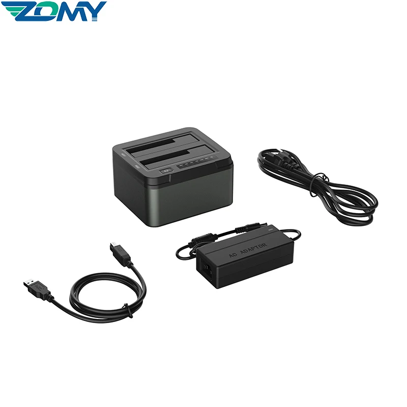 도킹 스테이션 USB 3.0-SATA 2-베이 USB 3.0 HDD 어댑터 2.5 및 3.5 인치 SATA SSD 클론 지원, 2x8 TB SSD 복사기