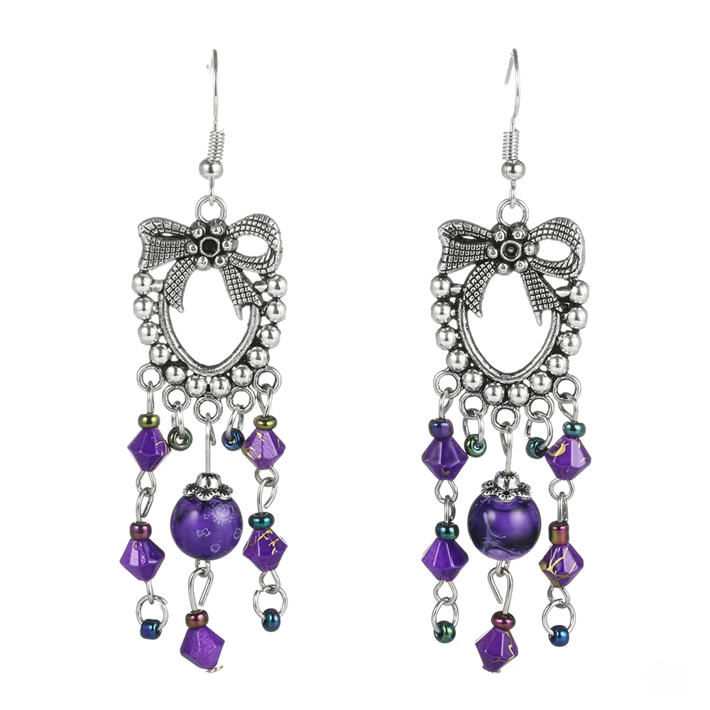 6 Colors Shining font b Luxury b font Silver Color Big Long Earrings Butterfly Pendant Dangling