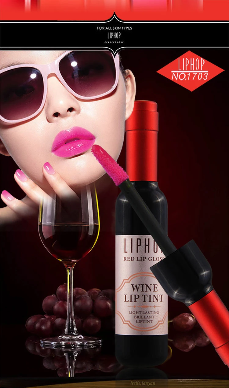 Liphop стойкий тинт для губ красное вино жидкая губная помада 6 цветов краситель блеск для губ матовый питают губы естественный водонепроницаемый макияж