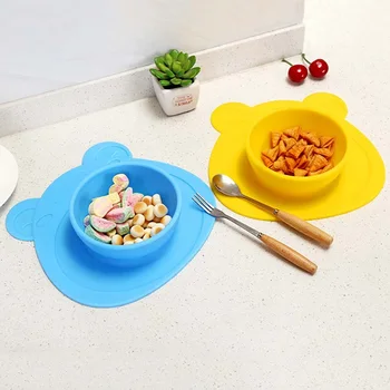 

Anti Slip Silicone Sucker Bowl Plate Dish Children Tableware With Placemat Mat Pads Tableware Fixed Non Slip Coaster