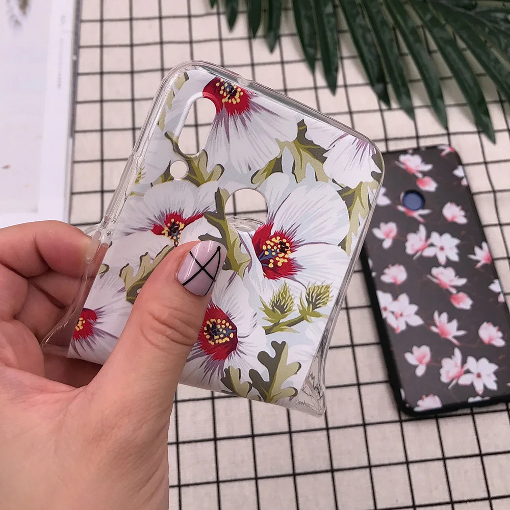Мягкий чехол из ТПУ для Huawei P20 Lite Модный с цветами P30 2019 Новое поступление