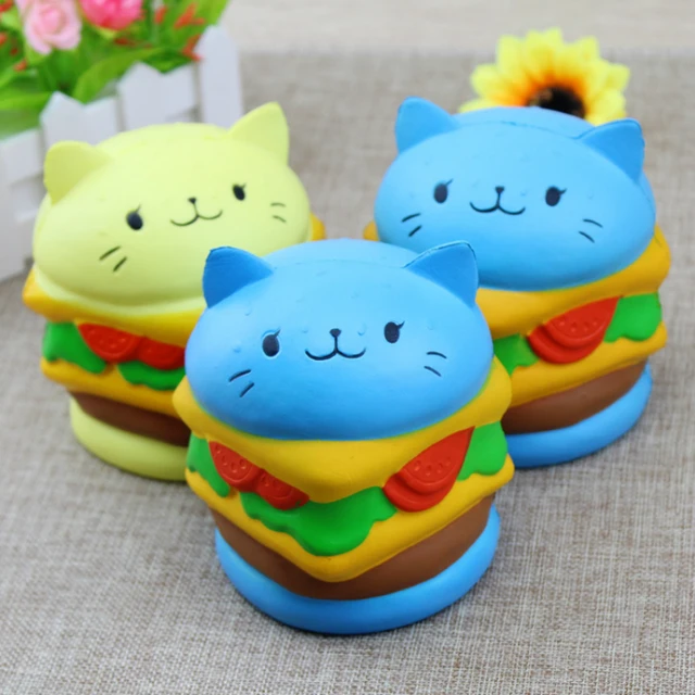 Aliexpress.com: Koop 10 stks/partij Groothandel Squishy Hamburger Kat Brood Charm Trage ...