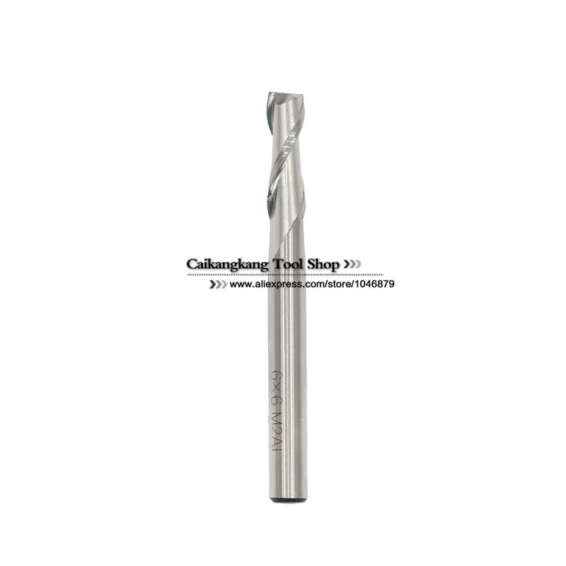 

New 2 Flutes 2F6*6*19*63mm M2AI Dia 6mm End Mill Router Bit Milling Cutter Machine CNC Drill Tool Super-Hard High Speed Steel