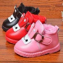 Зимняя детская обувь Хлопок обувь для девочек для маленьких мальчиков мягкая подошва обувь толстый бархат теплые сапоги Водонепроницаемая Обувь 0-2 лет