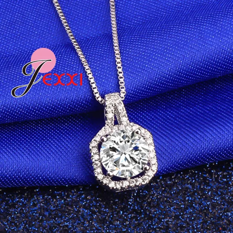 

JEXXI European Fashion Women Personality Snake Chain Necklace Stainless Silver Jewelry Big Crystal Stone Pendant Free Shipping