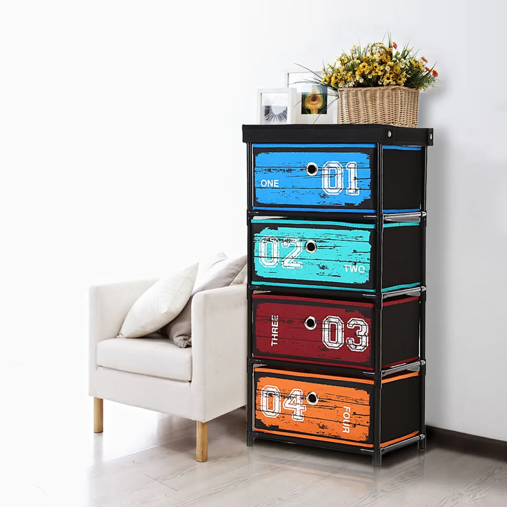 Online Buy Wholesale Toy Storage Cabinets From China Toy Storage iKayaa Organizer Antique Style Fabric 4-Drawer Home Office Storage Cabinet Organizer for Clothes Toys - Online Buy Wholesale Toy Storage Cabinets From China Toy Storage