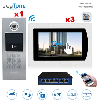 

7''WIFI Video Door Phone IP Doorbell Intercom Touch Screen for Building Access Control System 1 to 3 Password/IC Card/iOS Phone