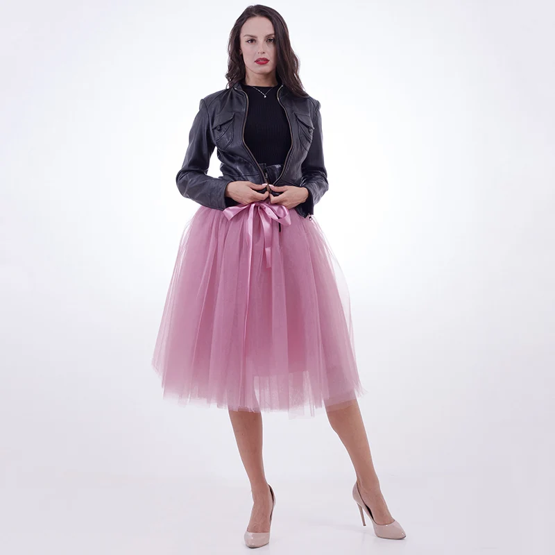 Женская фатиновая юбка пачка средней длины 7 слоев 65 см лето 2017|fashion tulle skirt|tulle
