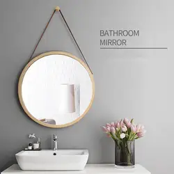 Европейский стиль туалетный косметическое зеркало настенные украшения маленький круглый зеркальный бамбуковый цветной настенный